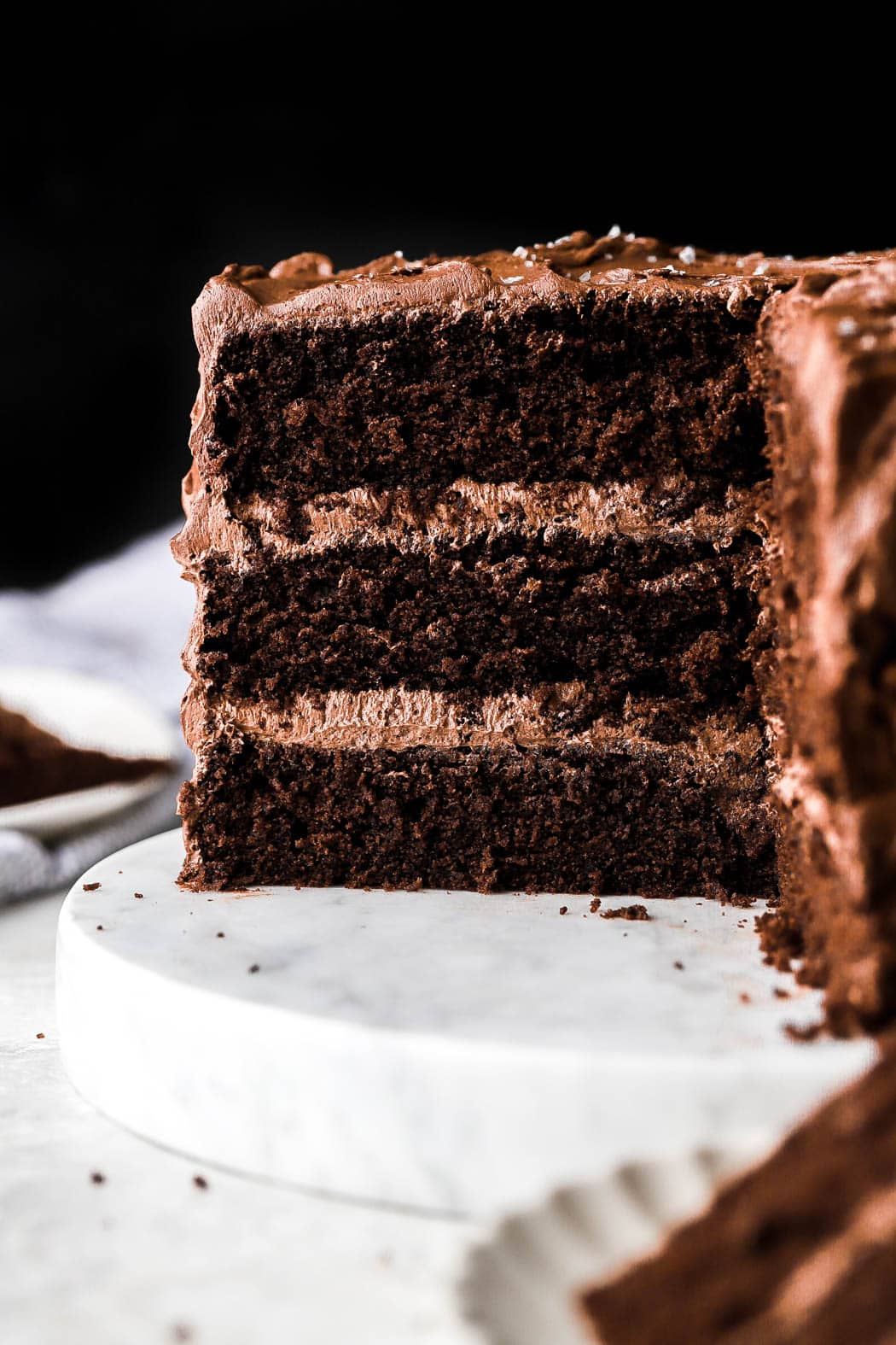 8 inch chocolate cake with three layers