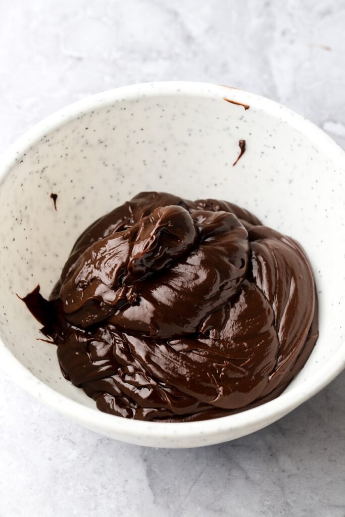 cooled chocolate ganache at room temperature