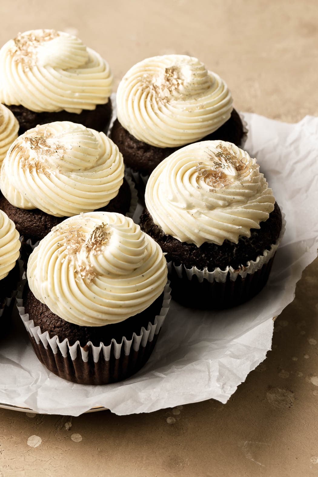 chocolate cupcakes with vanilla buttercream