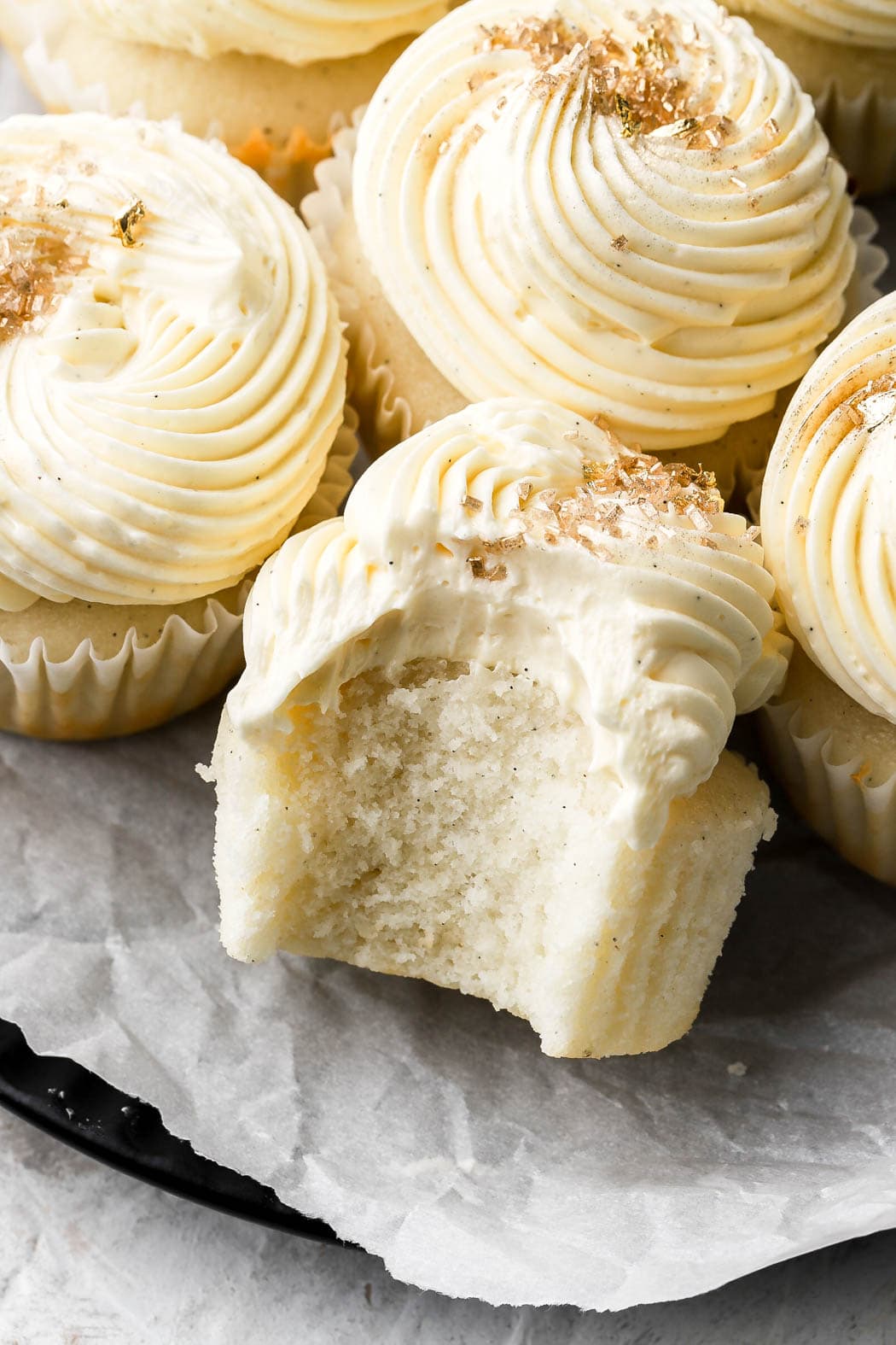 vanilla cupcakes with vanilla buttercream