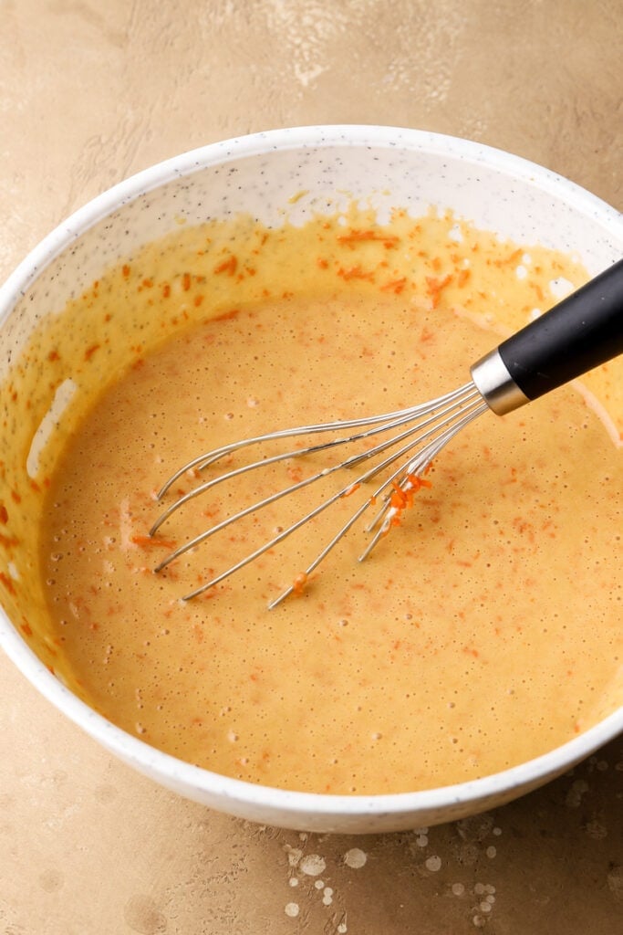 whisk in the shredded carrots