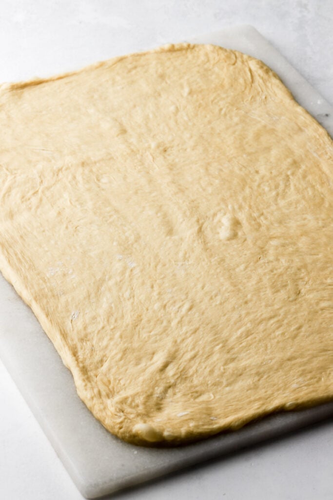 dough rolled out into a rectangle