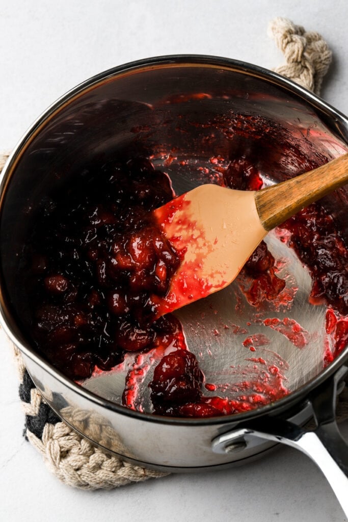 cranberry jam in a pot