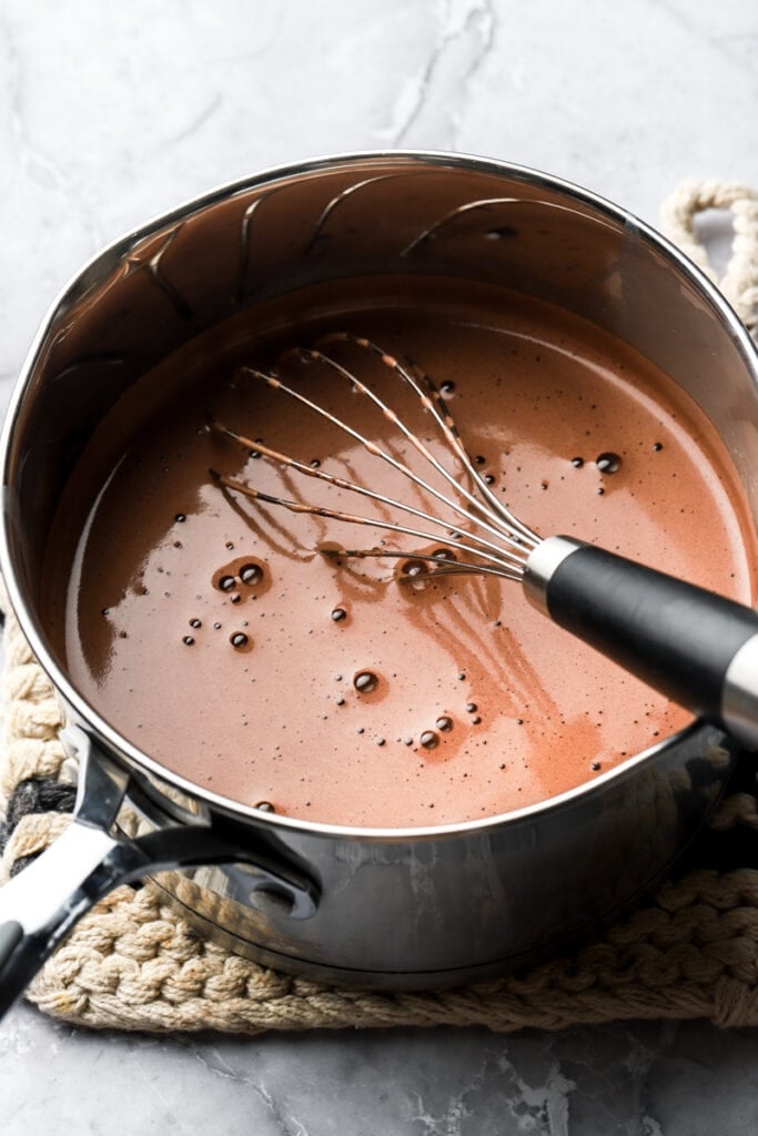 custard cooked in the pan