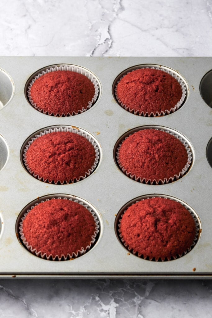 cupcakes finished baking in pan