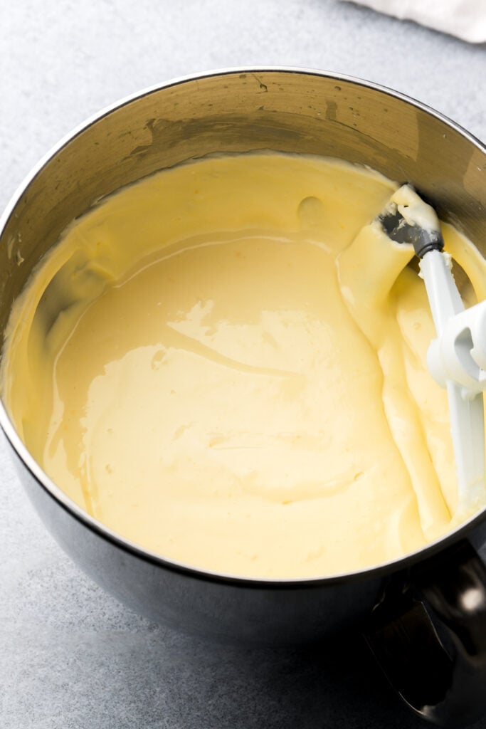 cheesecake batter after eggs are mixed in