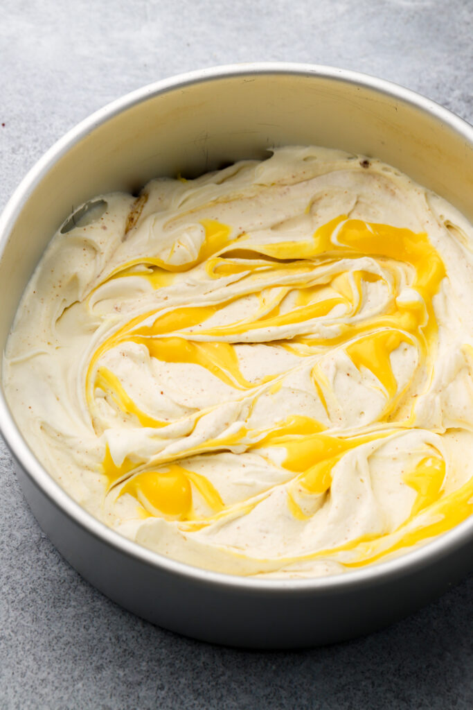 lemon curd swirled on ice cream