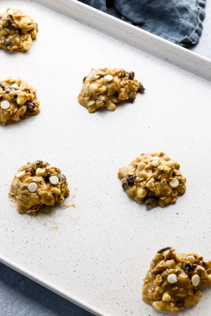 cookies on a cookie sheet before baking