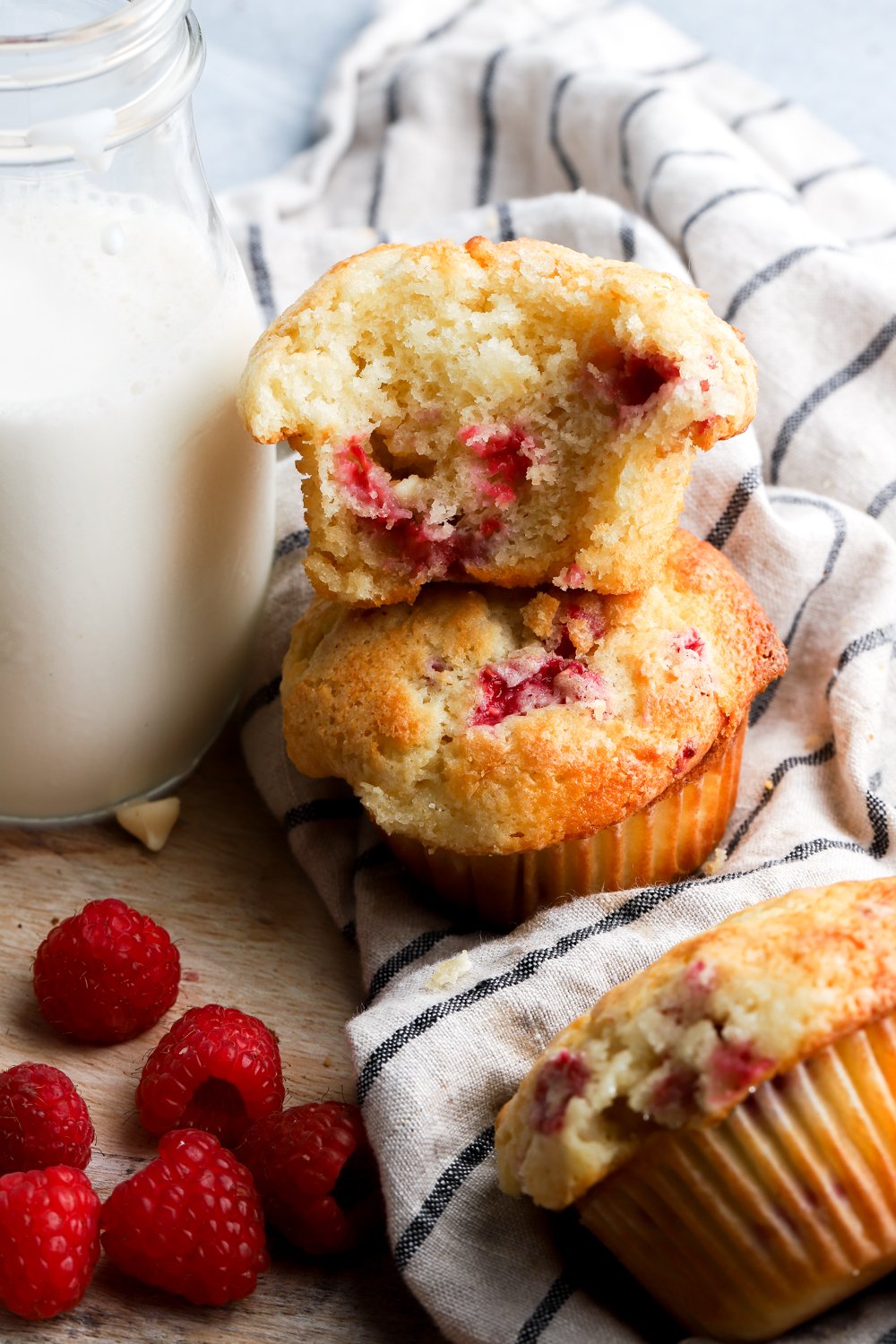 Raspberry White Chocolate Muffins - Baran Bakery