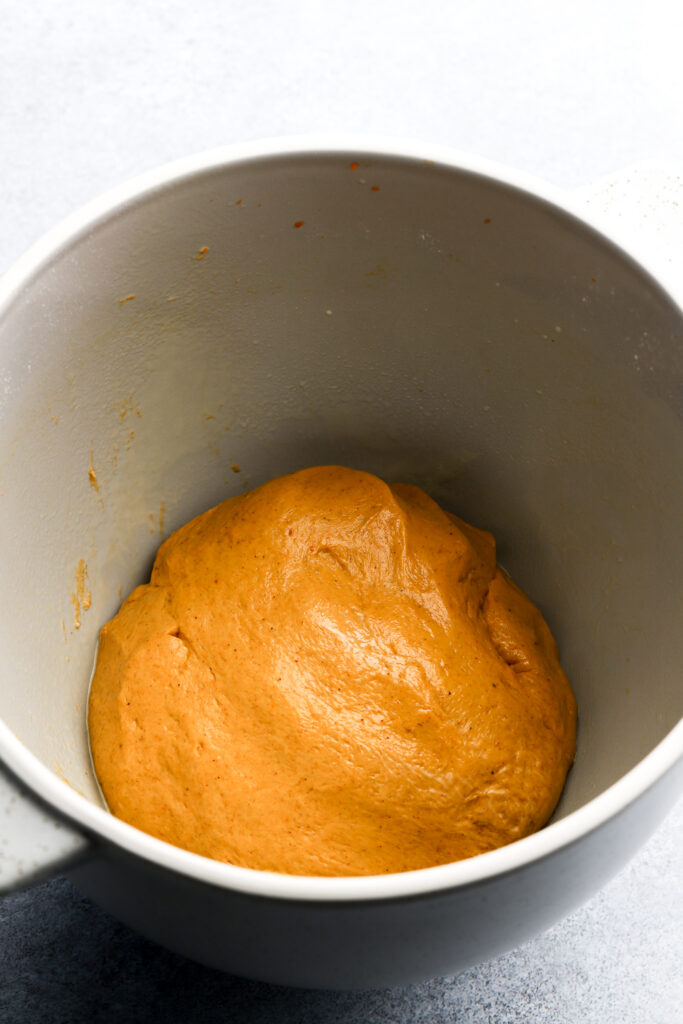 pumpkin dough finished kneading