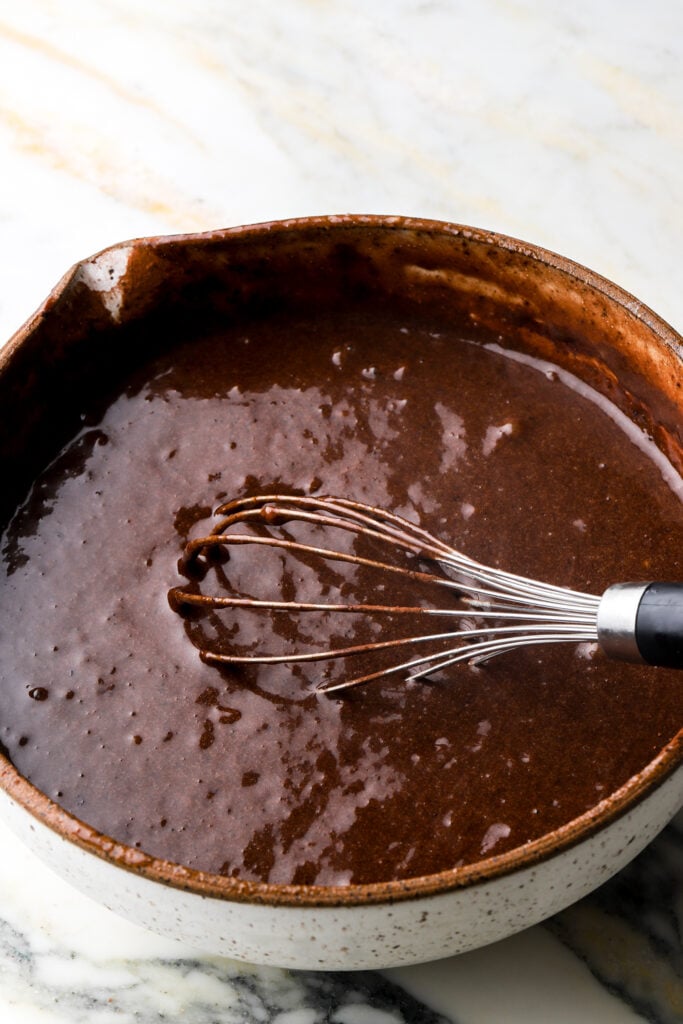 cocoa powder added to the batter