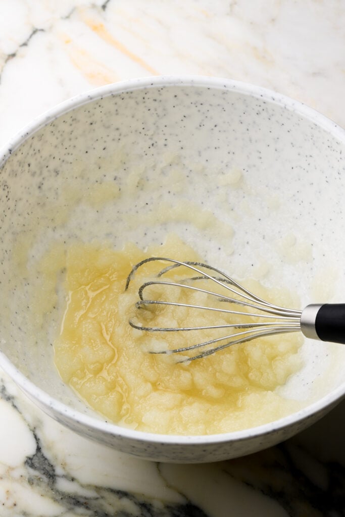 sugar and oil whisked together