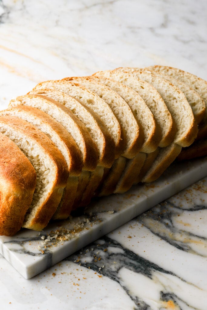 loaf of sandwich bread sliced