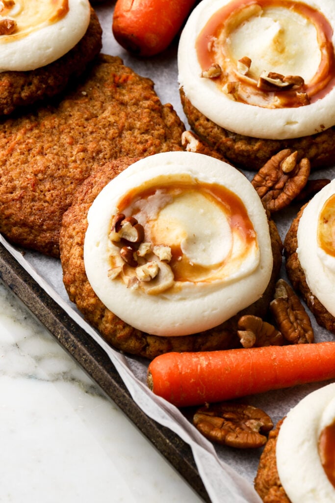 carrot cake cookies baked