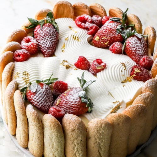 strawberry charlotte cake/charlotte aux fraise