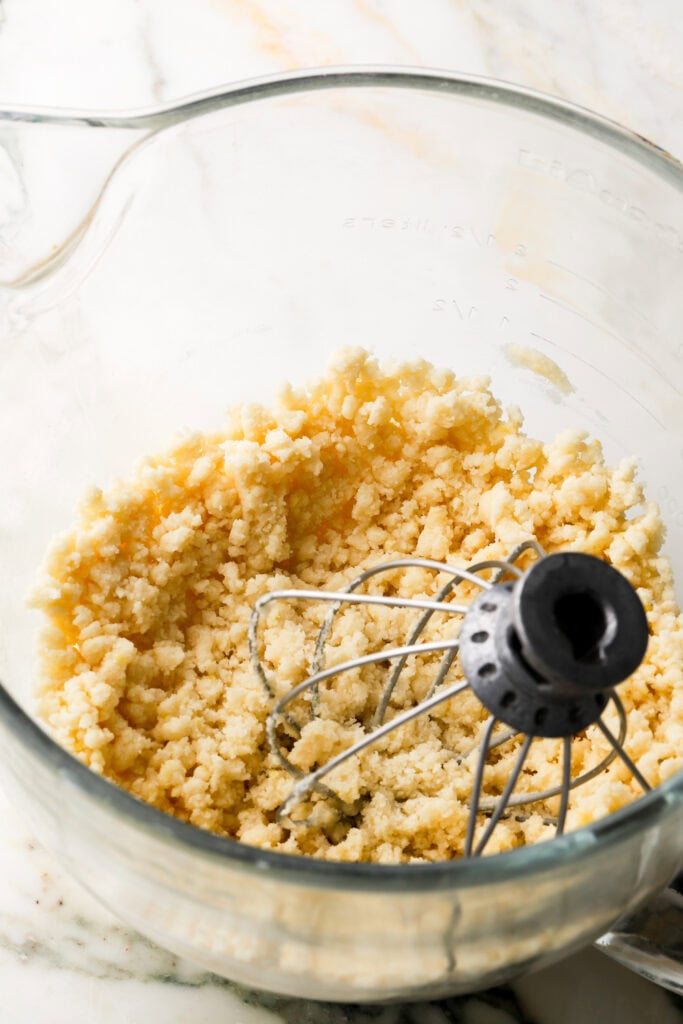 butter and oil added to dry ingredients