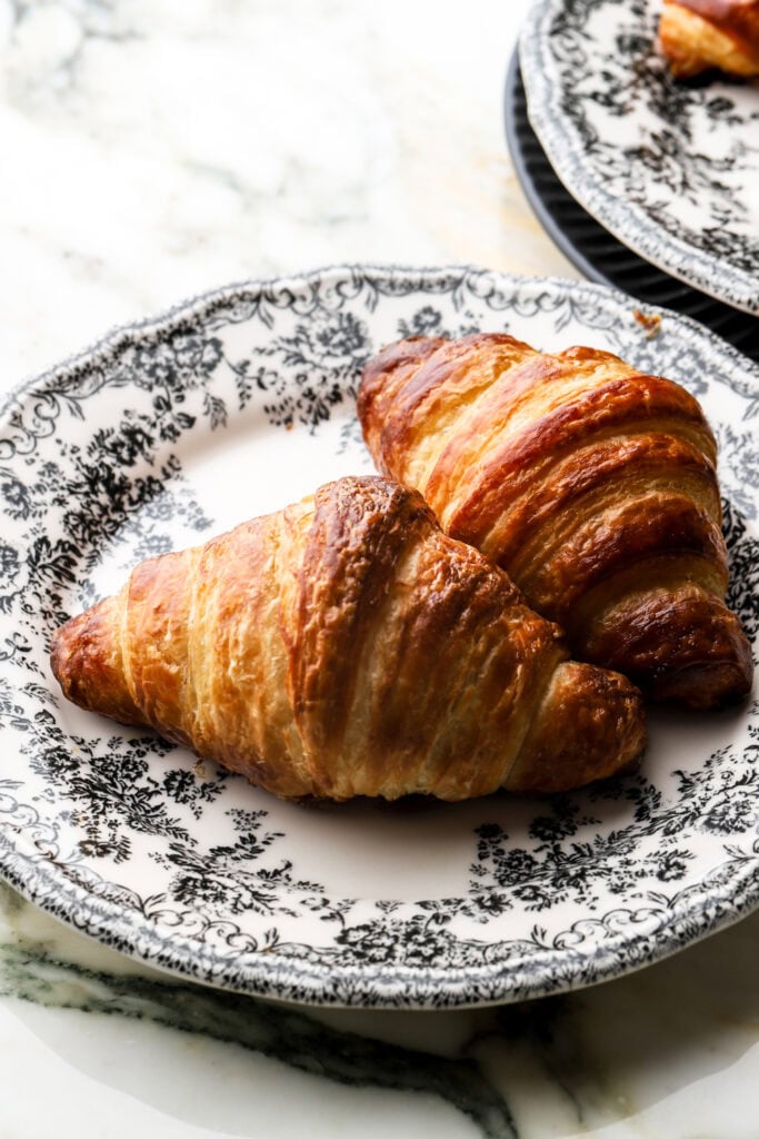 two croissants on a plate