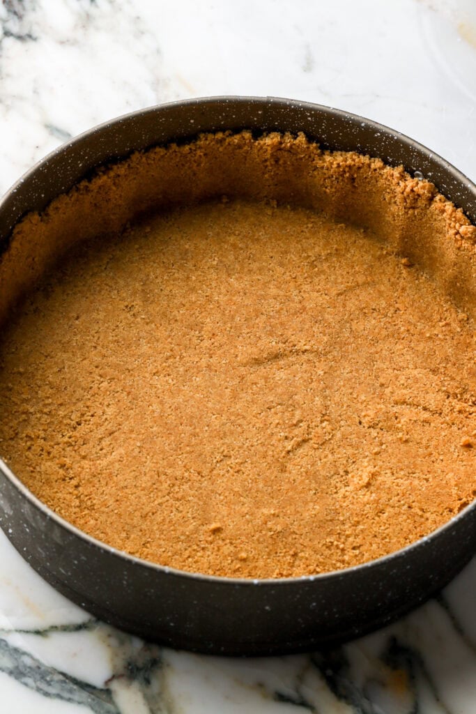 graham cracker crust pressed into pan