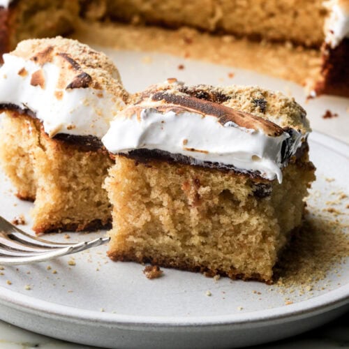 meringue on top of a graham cracker cake