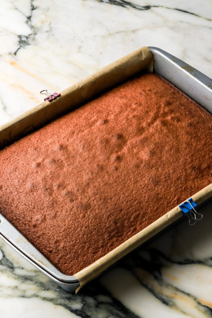 graham cracker cake finished baking