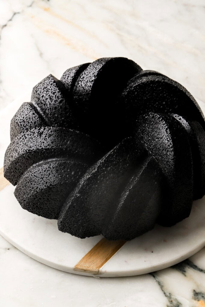 perfect black cocoa cake baked