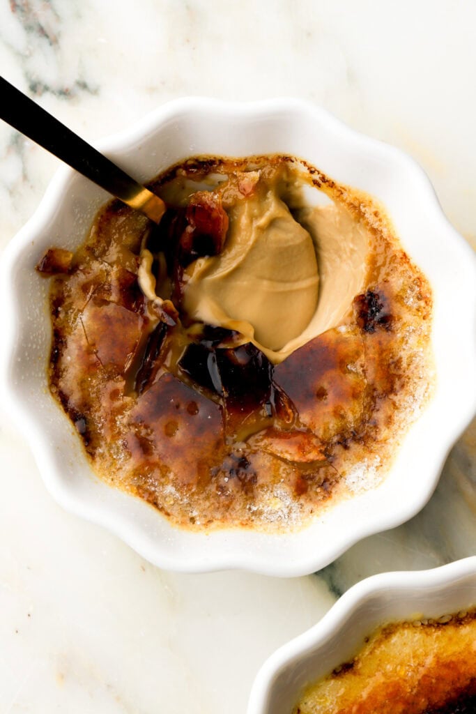 close up of espresso creme brulee
