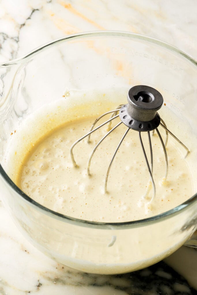 eggs and sugar beaten until fluffy