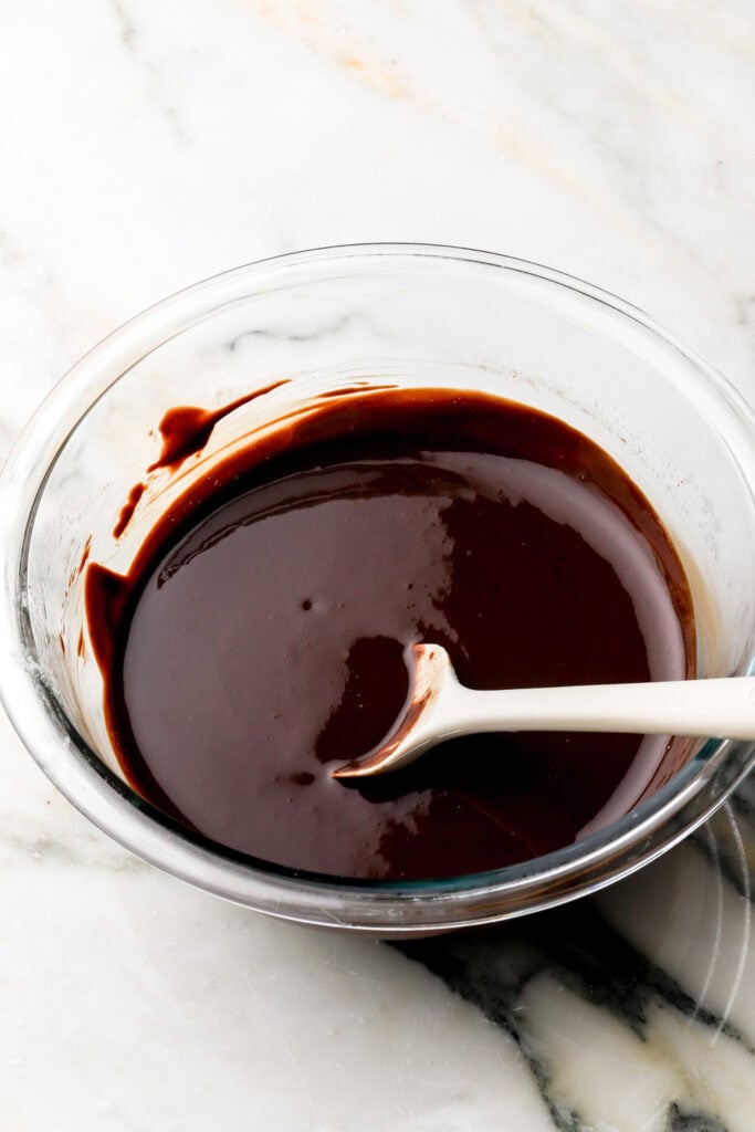 butter, oil and chocolate melted