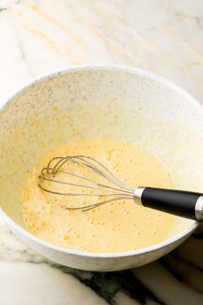 eggs and sugar whisked together