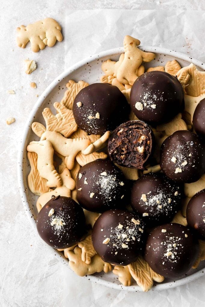 Chocolate Animal Cracker Truffles Scoops