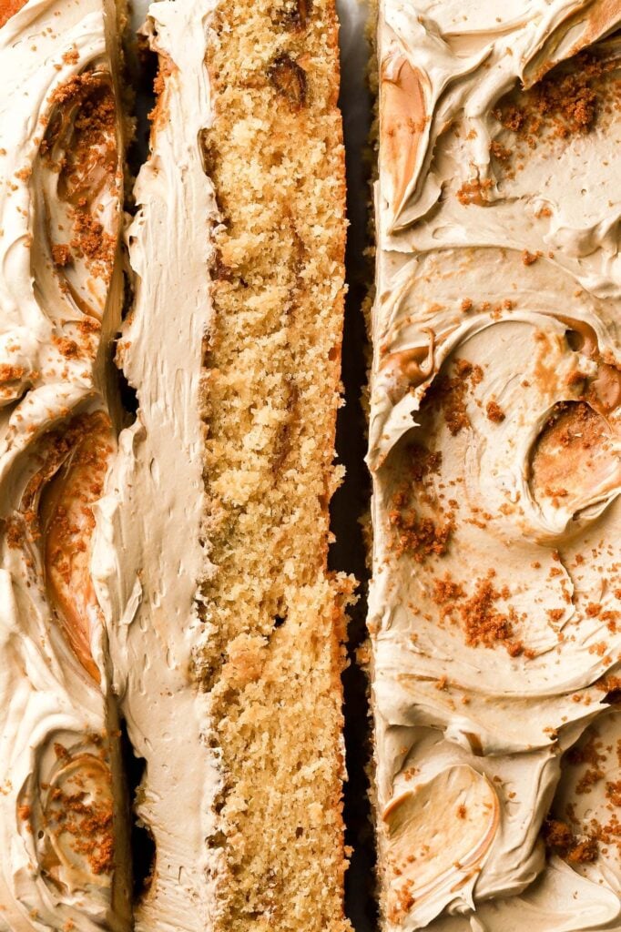 slices of cookie butter cake