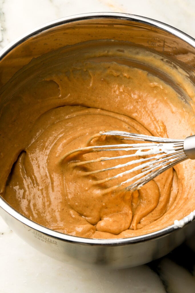 dry ingredients folded into batter