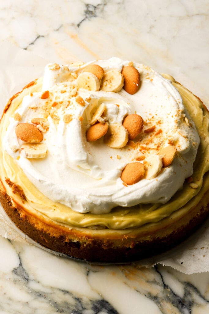 finished banana pudding cheesecake