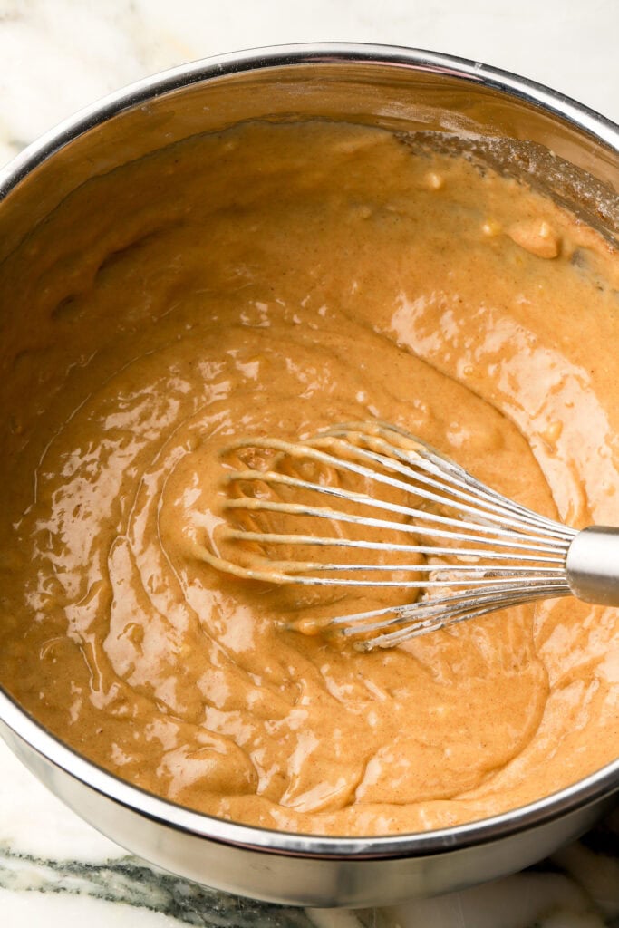 dry ingredients folded into batter