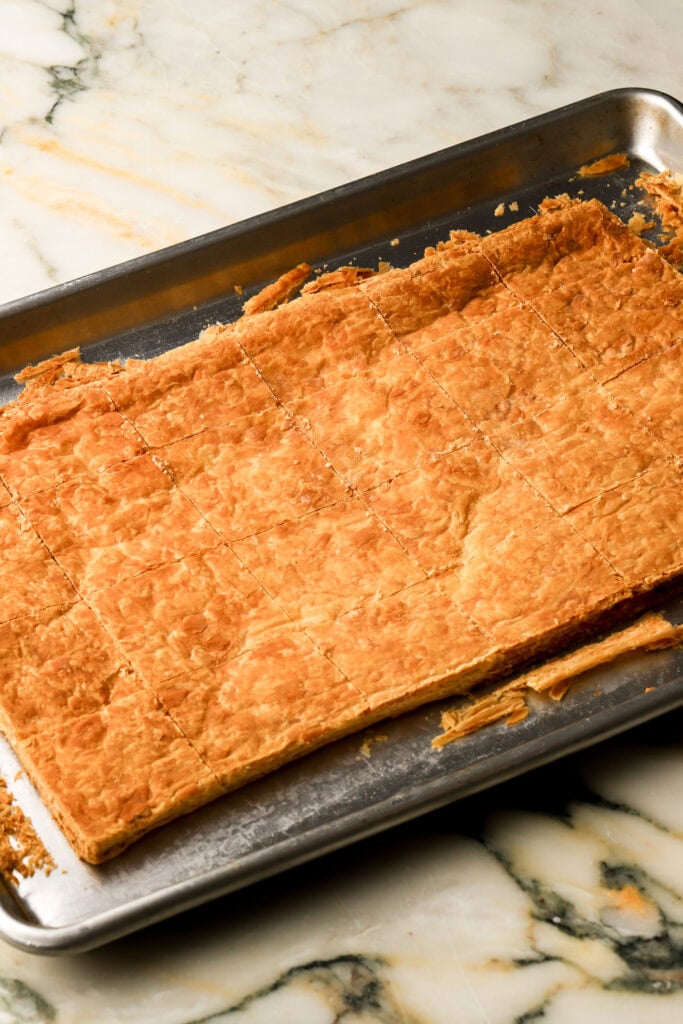 puff pastry cream scored