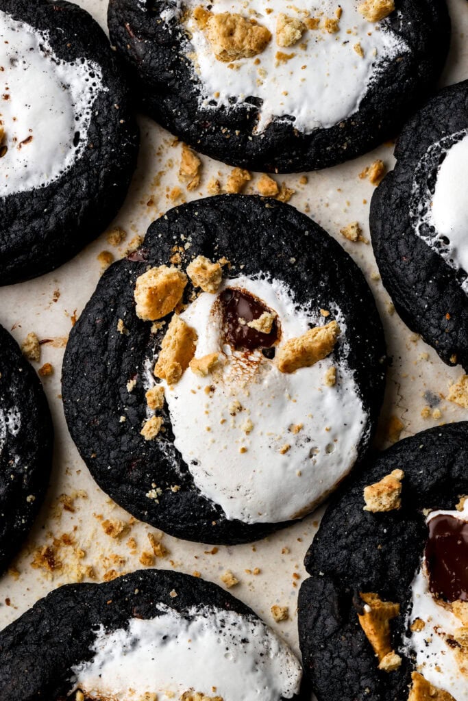 baked chocolate s'mores cookies
