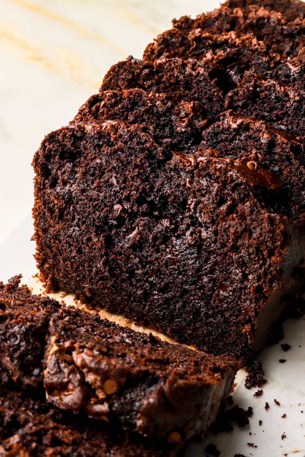 chocolate zucchini bread sliced