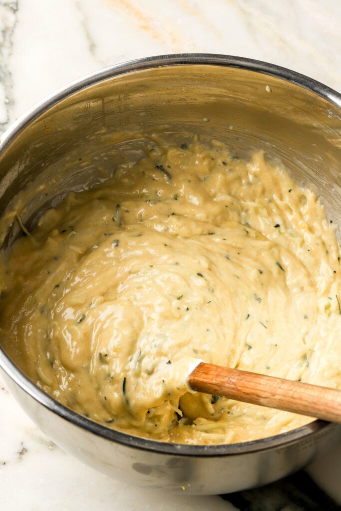 zucchini folded into batter
