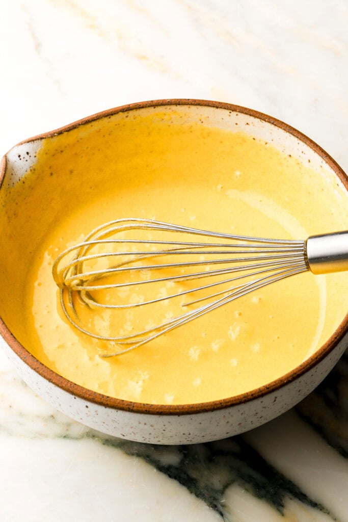 eggs and sugar whisked together
