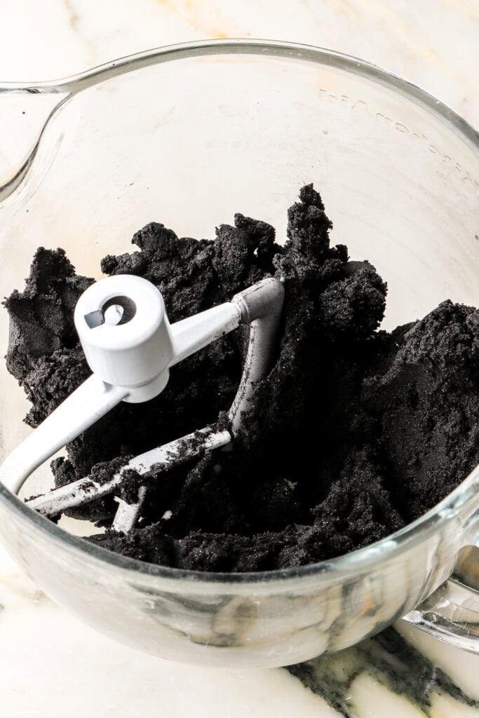 dry ingredients mixed into dough