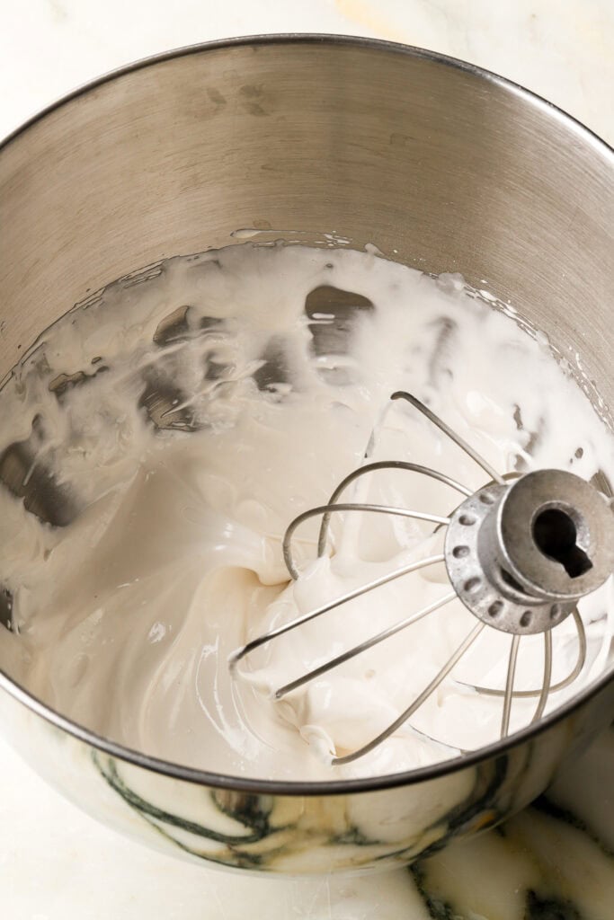 royal icing at soft peaks