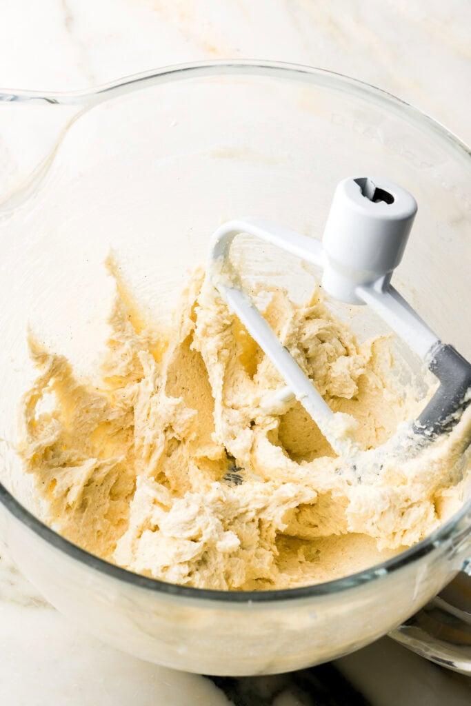 egg mixed into batter