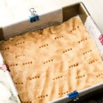 shortbread pressed into pan