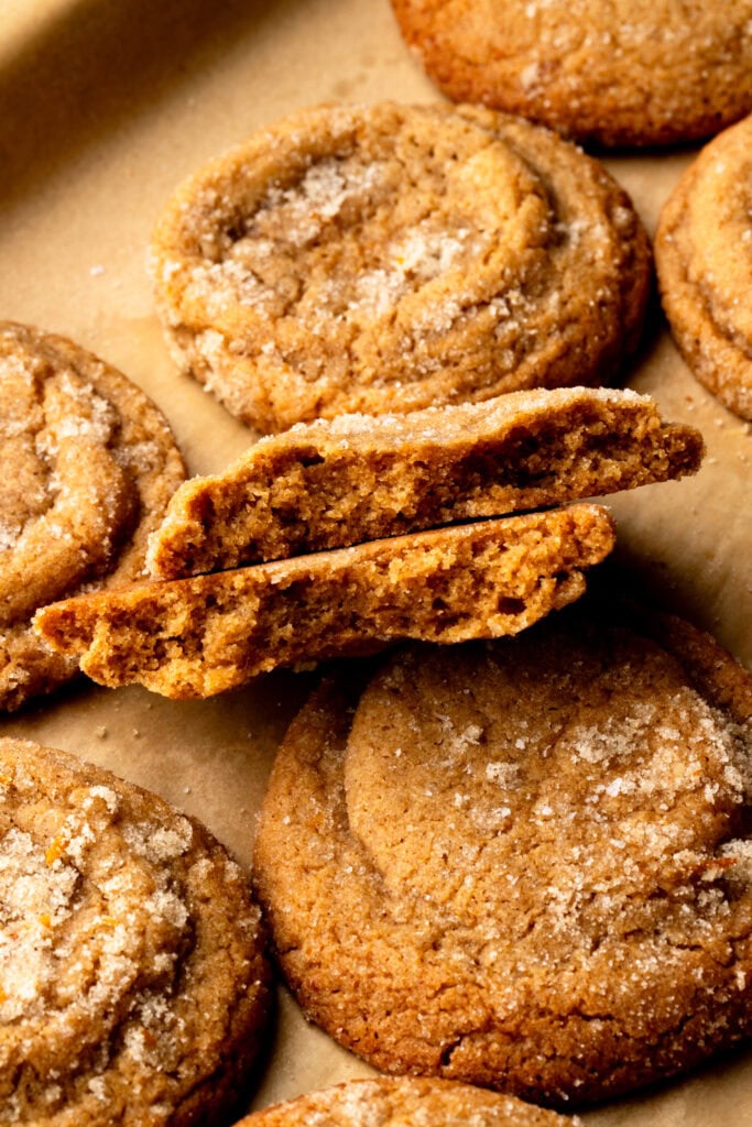 inside texture of gingrbread cookies