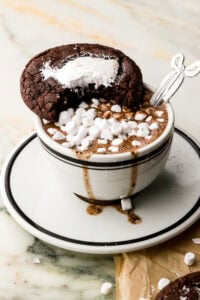 Fudge Filled Hot Chocolate Cookies
