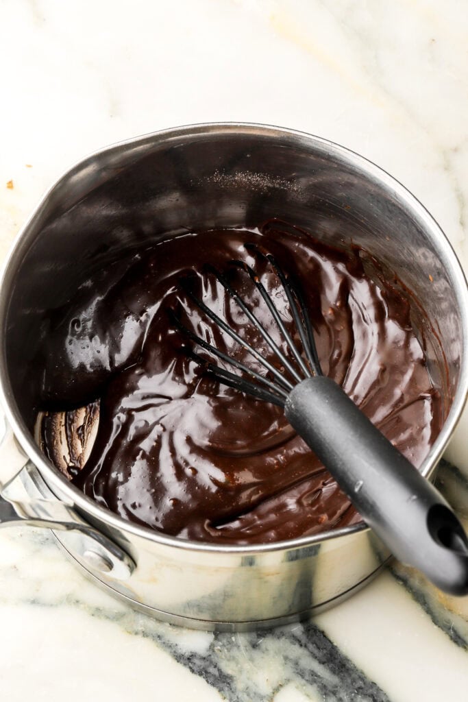 fudge filling finished in the pot