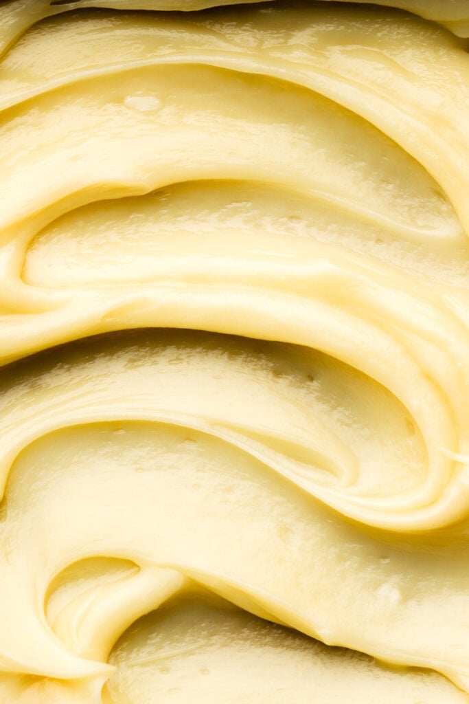 white chocolate ganache swirled