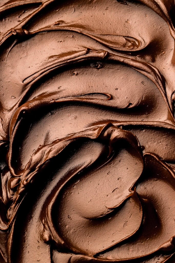 dark chocolate ganache swirled