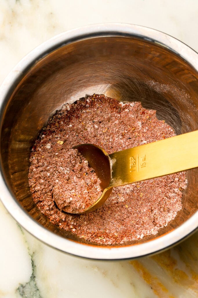 flour and spices mixed together in a bowl 