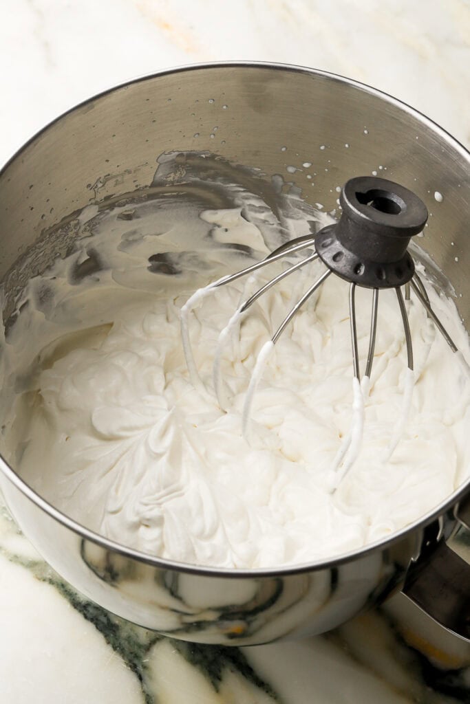cream beat to stiff peaks in stand mixer